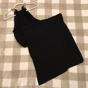 MSK Formal Floor-Length Black Gold Choker Dress